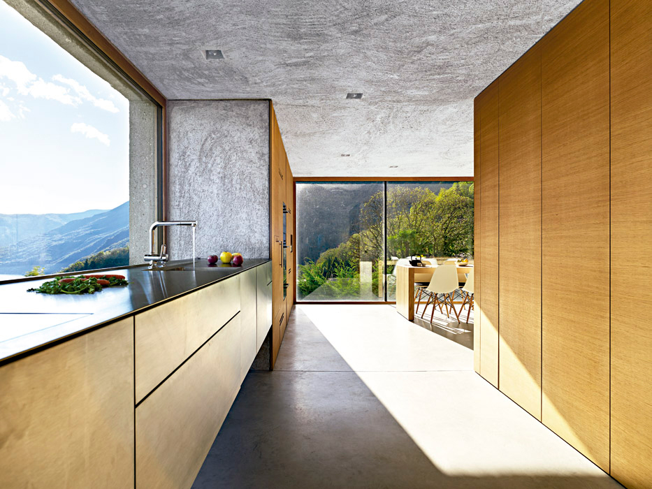 revista axxis arquitectura casa brissago romeo cocina 1 Casa Brissago, una casa de concreto en un terreno montañoso al norte de Italia